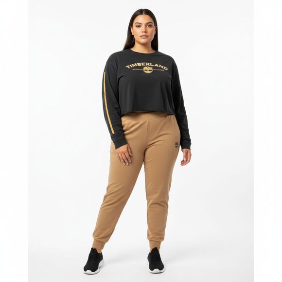 Timberland Gray Logo Print Long Sleeve Oversize Cropped Hoody Sweatshirt Top XXL - Picture 5 of 5